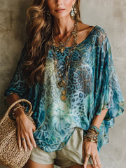 Women's Casual Vacation Style Leopard Print Top