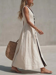 Women's Loose-fit French Linen Dress