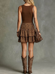 Women's Sexy V-neck Sleeveless Spaghetti Strap Patchwork Dress