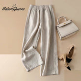 Summer thin cotton linen wide-leg pants