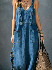 Women's Retro Fashion Art Casual Stylish Comfortable Denim Long Dress