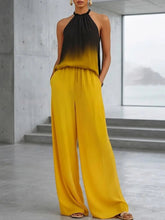 Women's Gradient Halter Top And Wide-leg Pants Set