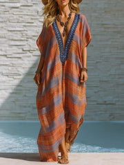 Bohemian-Print Loose and Cozy Dress