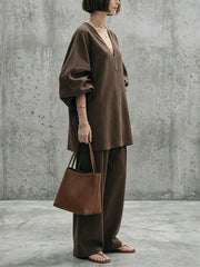 Women's Simple Oversized Cotton-linen Suit