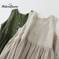 V-neck tank top front and back reversible sleeveless dress