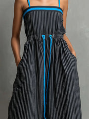 Women's Retro Striped Casual Jumpsuit