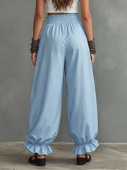 Women's Simple High-Waisted Solid-Color Balloon Pants