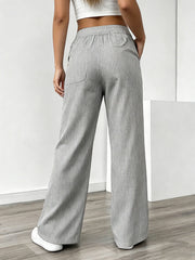 Women's Casual Striped Loose Wide-leg Trousers