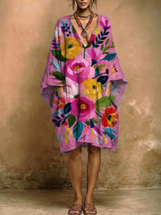 Women's Floral Print Casual Pocket Dress