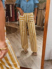 Women's Retro Striped Casual Pants