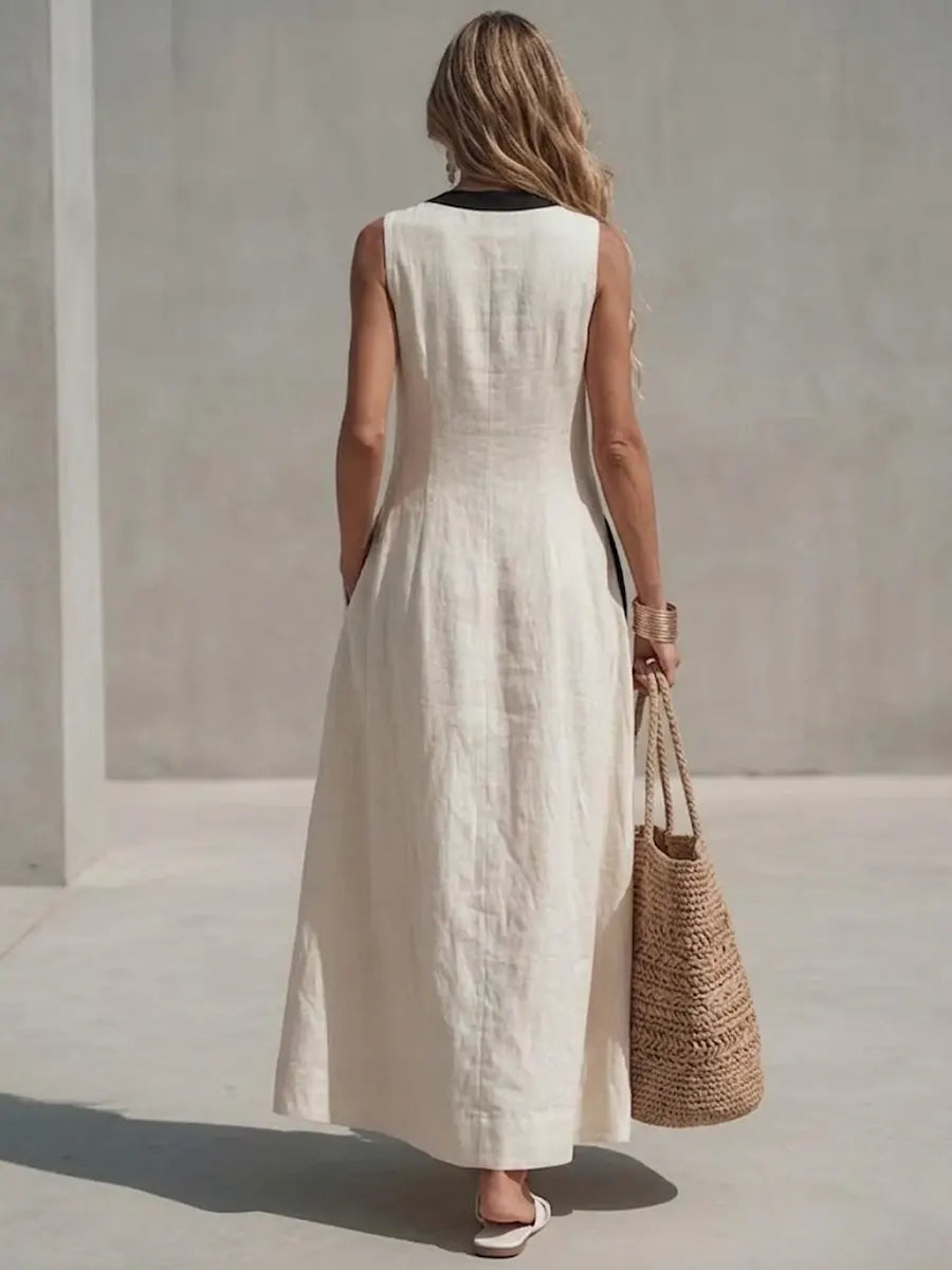 Women's Loose-fit French Linen Dress