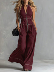 🔥 Casual Zippered Cotton Jumpsuit — The Ultimate Everyday Must-Have