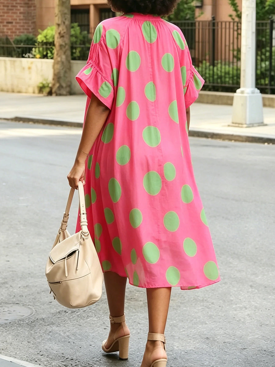 Loose And Comfortable Polka-dot Dress