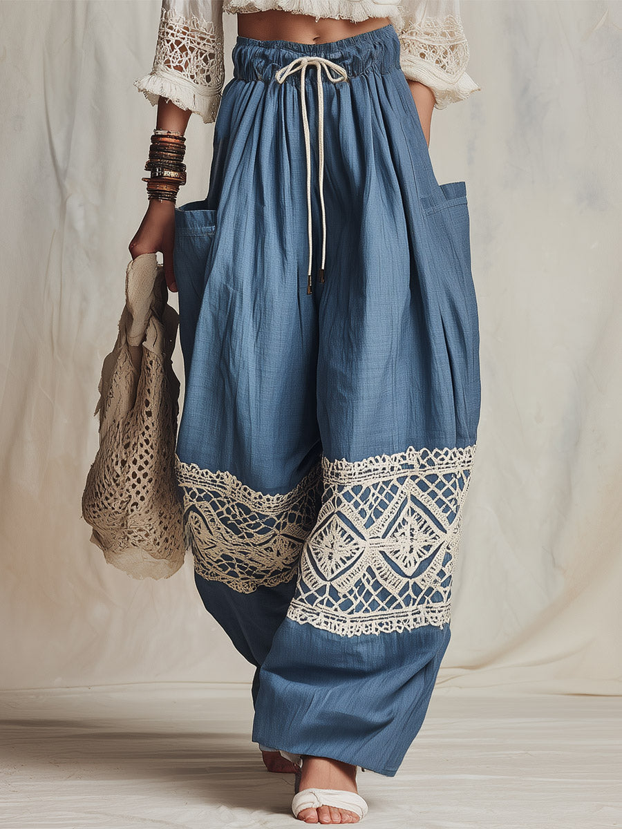 Women's Retro Ethnic Pattern Art Casual Stylish Cotton Linen Pants