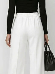 Women's High-waisted Elastic Straight-leg Suit Pants