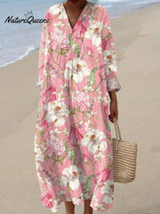 Women's Vintage Floral Art Print Dress