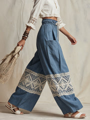 Women's Retro Ethnic Pattern Art Casual Stylish Cotton Linen Pants