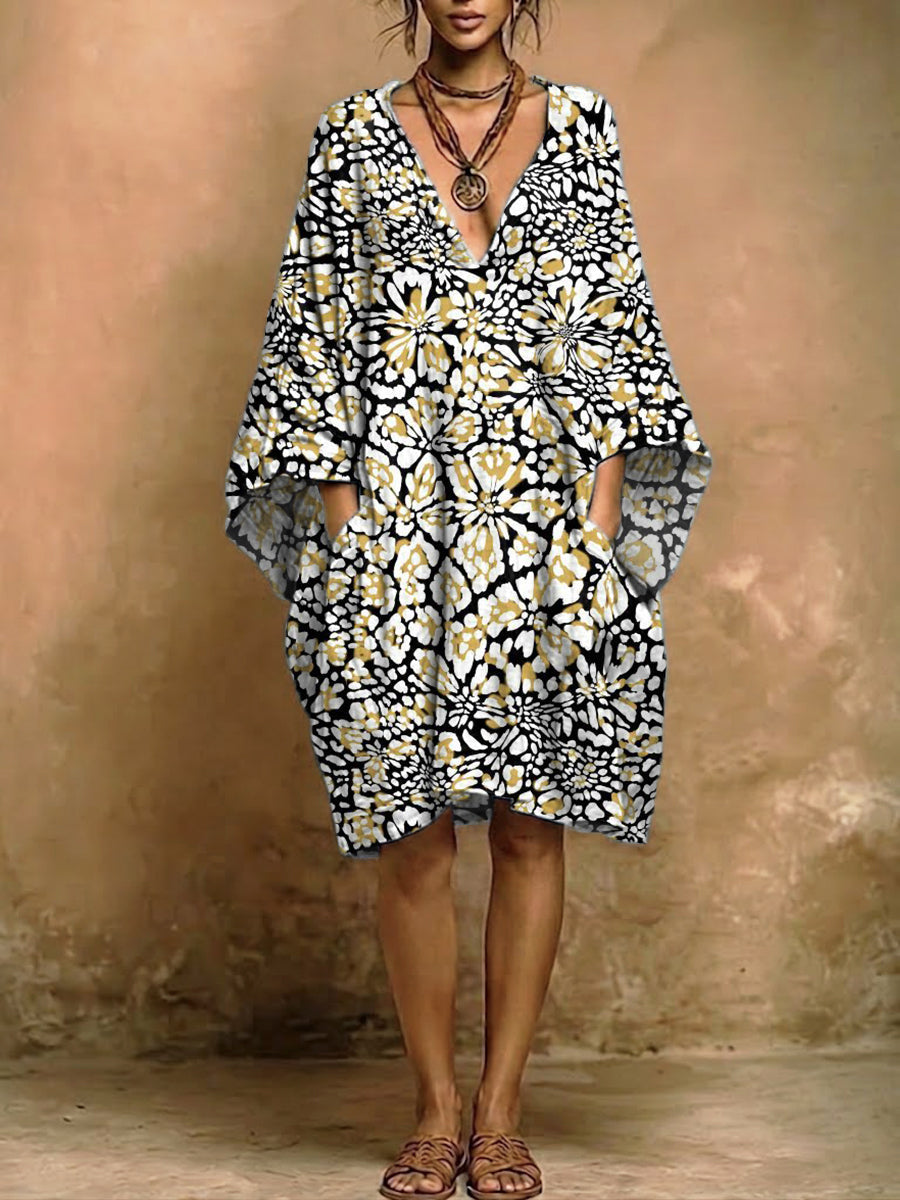 Women's Floral Print Casual Pocket Dress