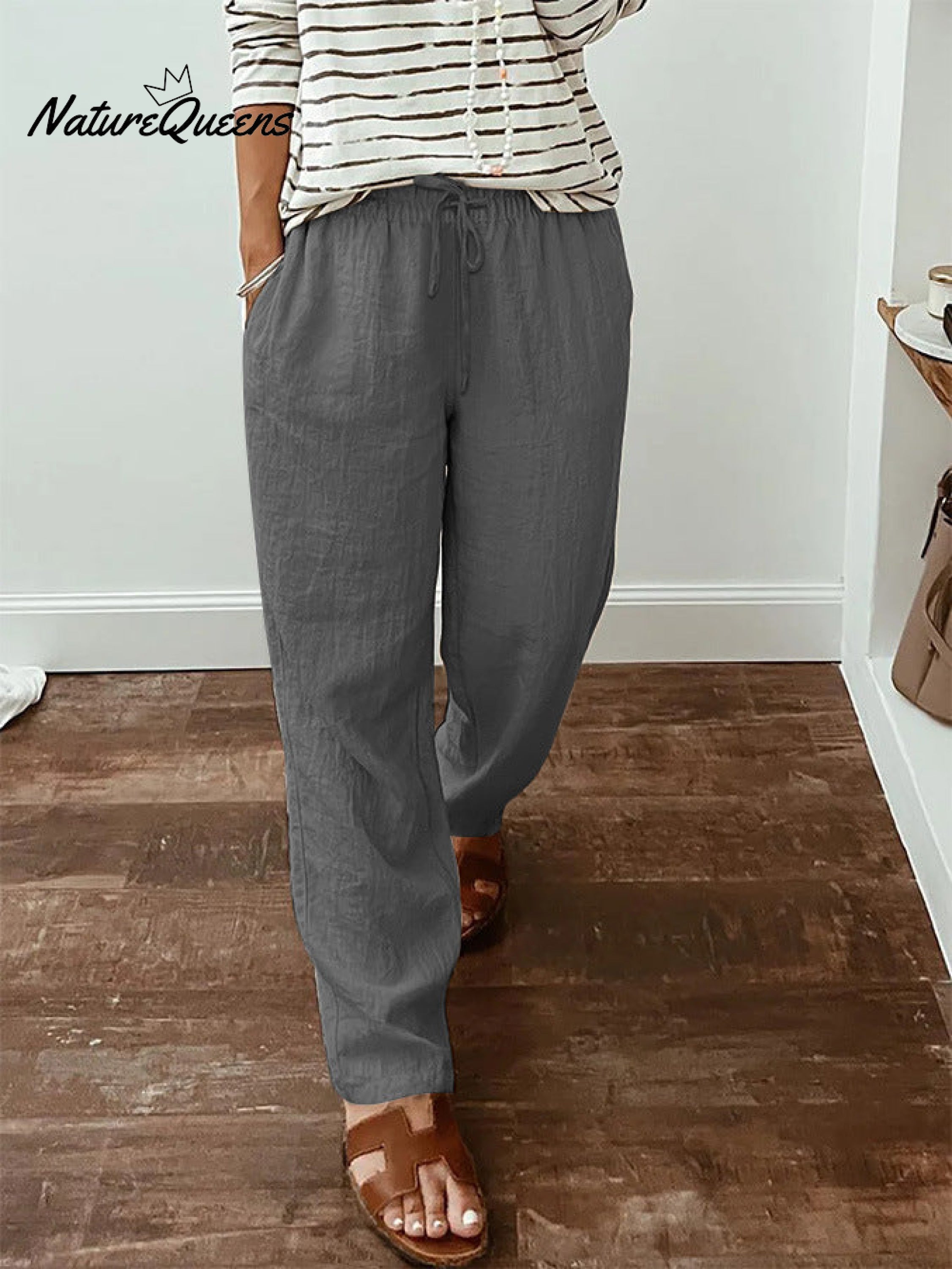 Women'sCotton And Linen Casual Pants