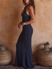 Women's Cross-neck Halter Knitted Dress