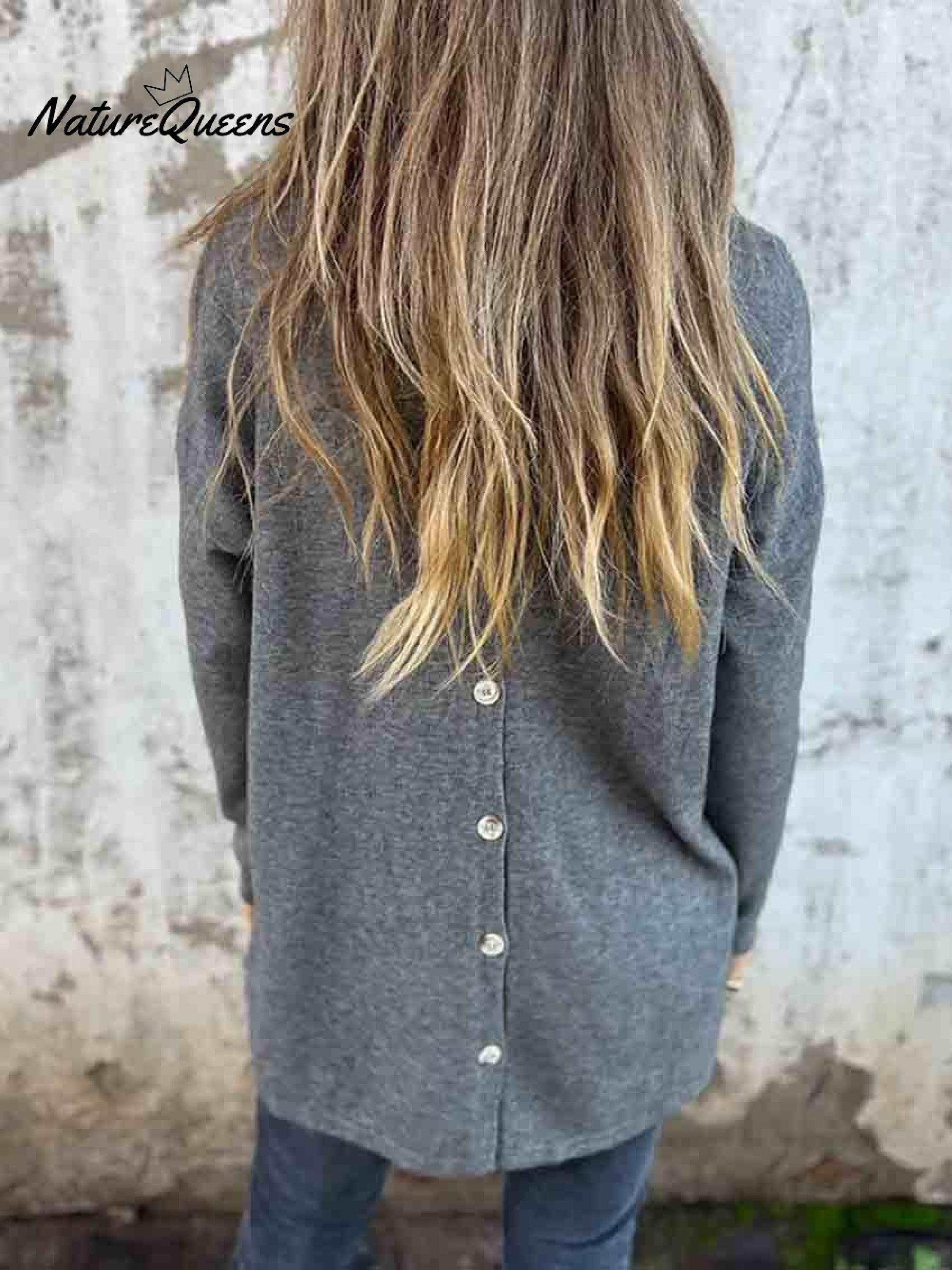 Women's Button Back Casual Knitted Shirt