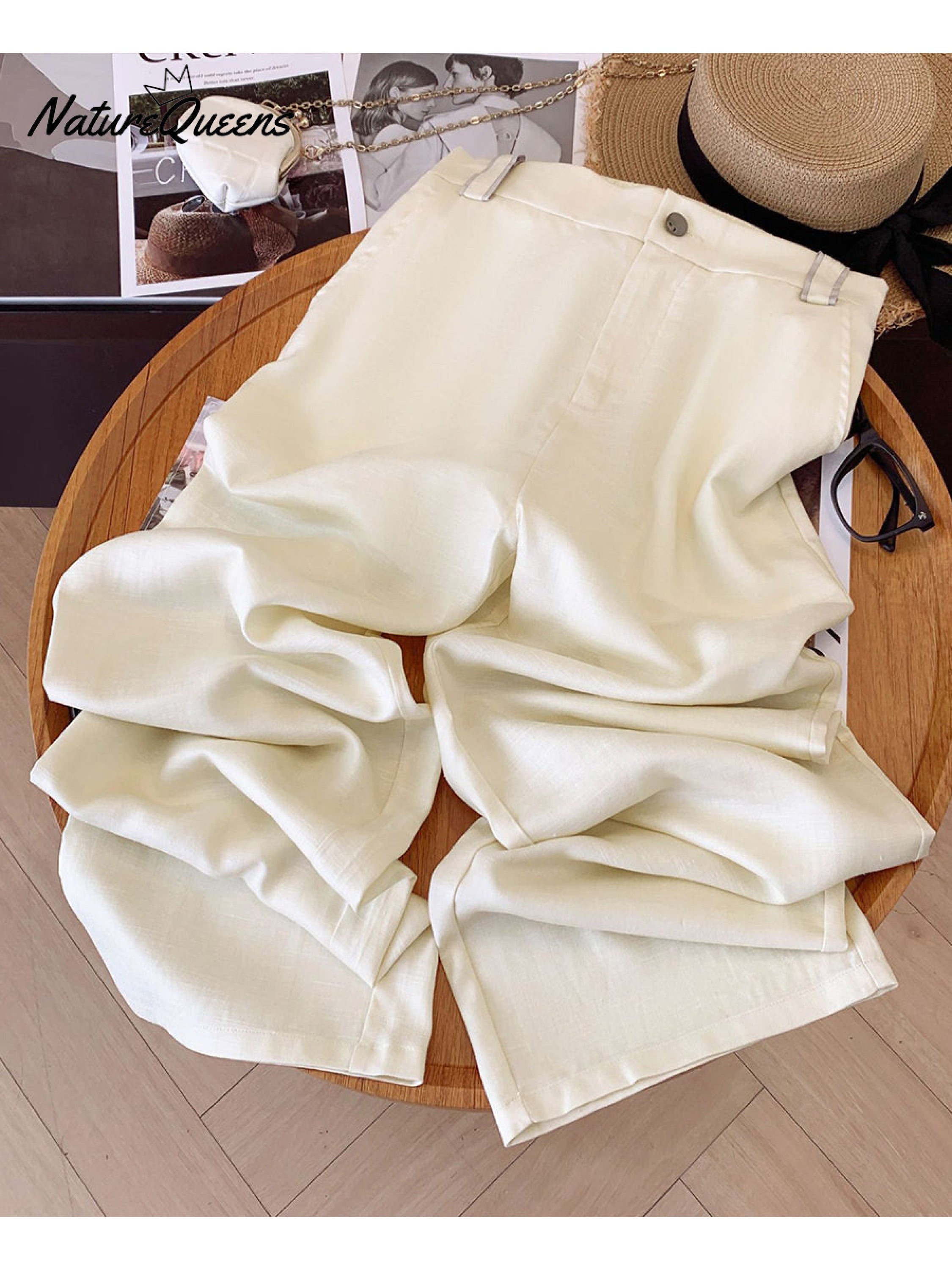 Women's Tencel and Linen Jacquard Pants