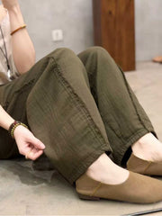 Casual Linen And Cotton Trousers